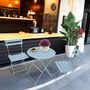 Fancy Garden Zestaw balkonowy Orion stół + 2 krzesła meble do ogrodu Niebieski