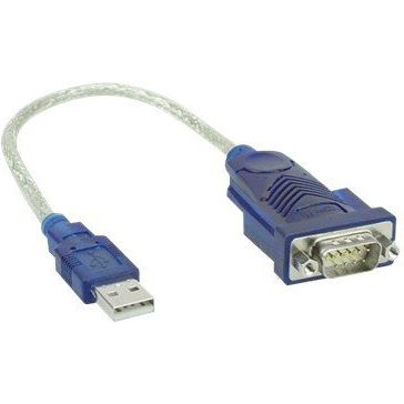 InLine 33304 soros kábel Kék, Átlátszó USB A típus DB-9 (33304)