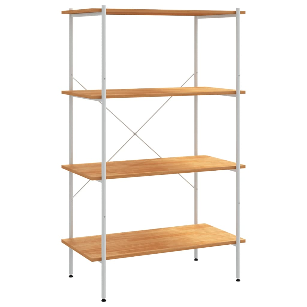 4 szintes polcrendszer fehér és tölgyfa 80x40x130 cm (336346)