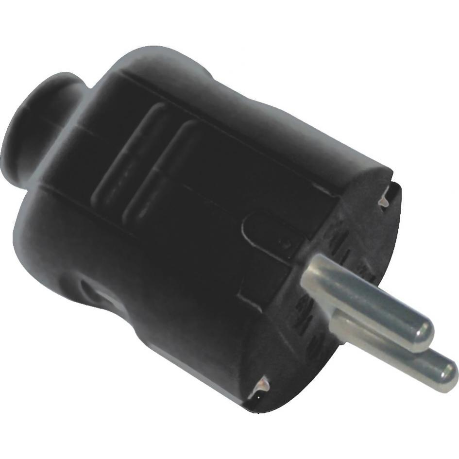 Somogyi 0142H Földelt dugvilla középső kábelbevezetéssel Fekete (0142H)