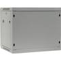 Стенен шкаф Netrack със стъклена врата и подвижна странична част, 9U / 450 мм, 19 ”, сив