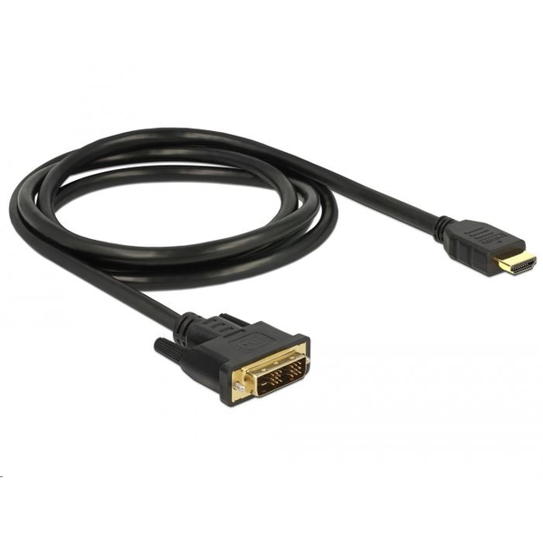 Delock 85583 DVI 18+1 > HDMI-A kábel, 1.5m, fekete
