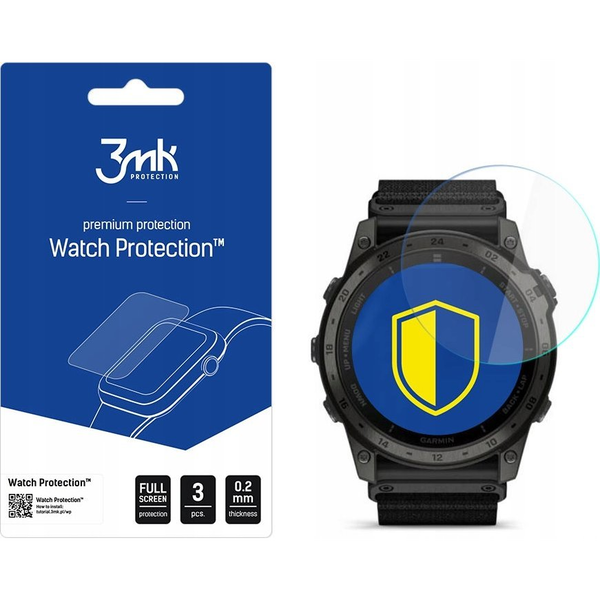 Комплект 3 протектора за Garmin Tactix 7 AMOLED Edition, 3MK, Стъкло, Прозрачни, 0.2 мм