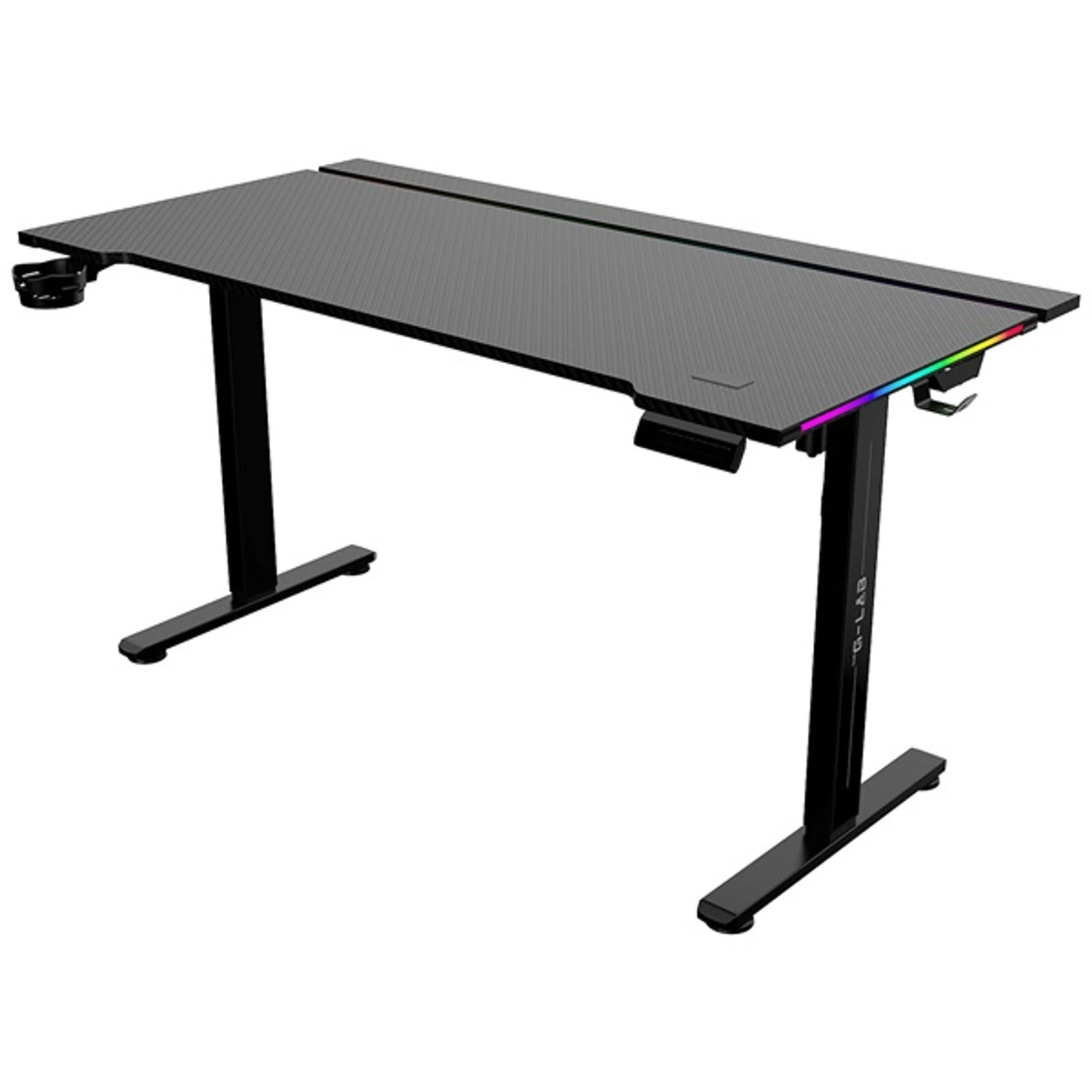 The G-Lab K DESK PLATINIUM Elektromosan állítható RGB Gamer asztal 140 x 60 x 71-119 cm - Fekete (K-DESK-PLATINIUM)