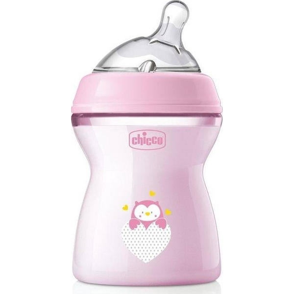 Chicco NaturalFeeling                                                                         250 ml műanyag cumisüveg,                                                  közepes folyású, (2 cseppes)                                                 dupla has