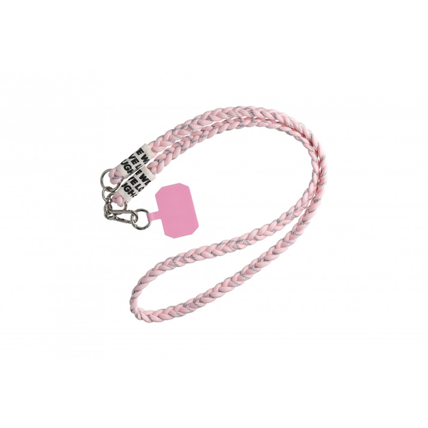 Fonott szövet nyakbaakasztó tel. tokhoz, Pink