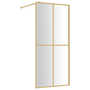 Paravan duș walk-in, auriu, 100x195 cm, sticlă ESG transparentă