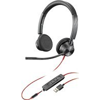 POLY Blackwire 3320 Auricolare Cablato A Padiglione Ufficio USB tipo A Nero