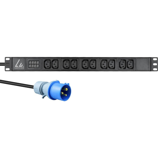 Lanview LVR-3MIEC-AMP-10C13 unità di distribuzione dell'energia (PDU) 10 presa(e) AC 1U Nero