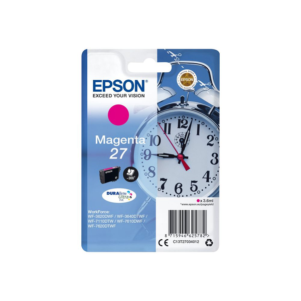 Epson Alarm clock C13T27034012 inkoustová náplň 1 kusů Originální Standardní výtěžnost Purpurová
