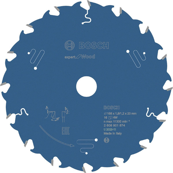 Bosch EXPERT Wood körfűrészlap 168x1,8/1,2 20mm, T16 fog kézi fűrészekhez, fához