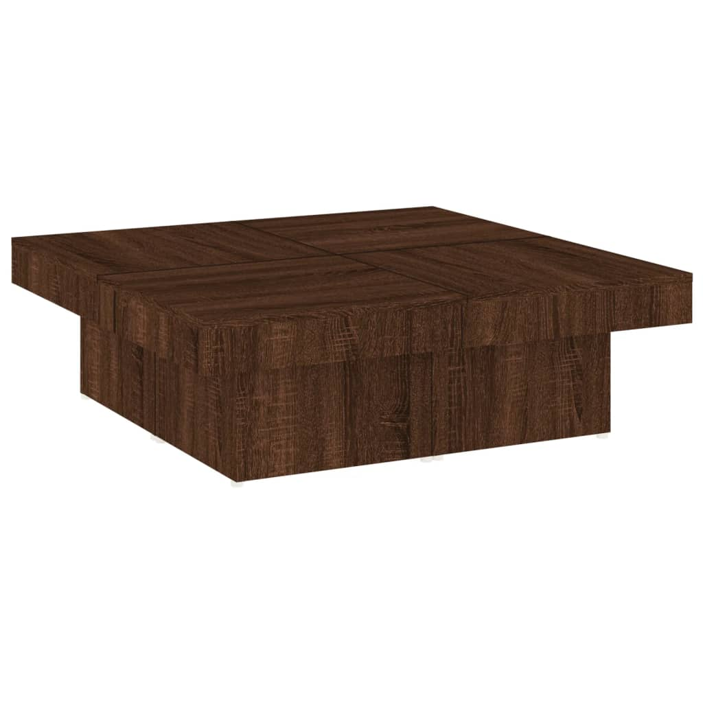 barna tölgyszínű szerelt fa dohányzóasztal 90x90x28 cm (826637)