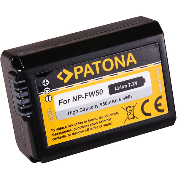 PATONA Sony NP-FW50 950 mAh / 6,8Wh / 7,2 V Li-Ionhoz