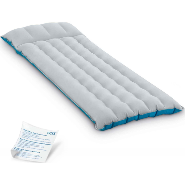 INTEX felfújható kemping matrac, szürke/kék, 67 x 184 x 17cm (67997)