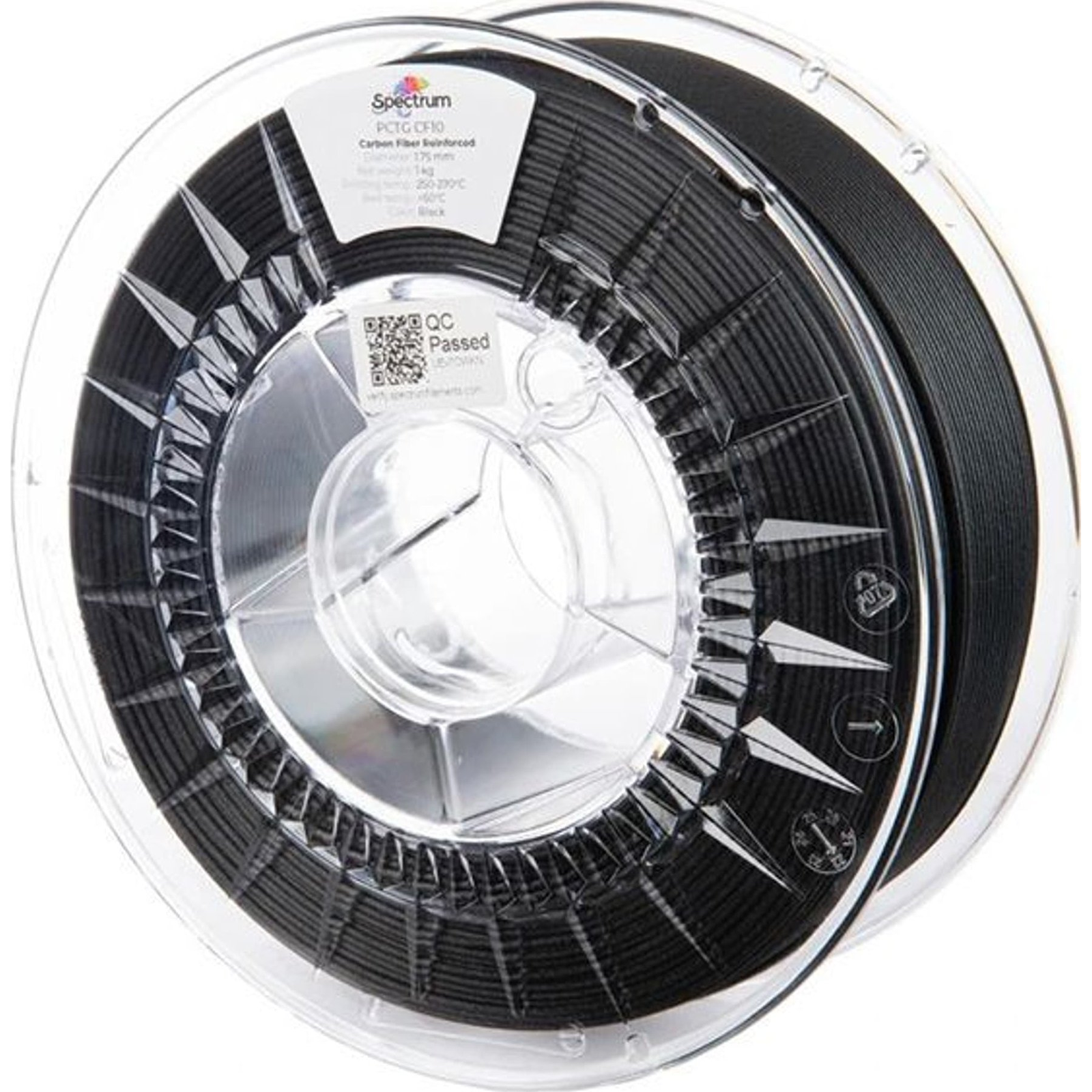 Spectrum Filaments 80727 PCTG CF10 3D nyomtatószál PCTG+CF Szénszál erősítésű, nagy merevség, nagy szakítószilárdság, vegyileg ellenálló, Matt 1.75 mm (80727)