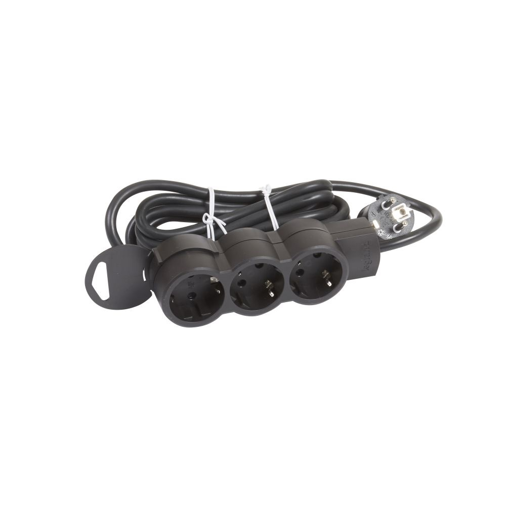 Legrand 695015 230V Elosztó 3 aljzatos 3m - Fekete (695015)