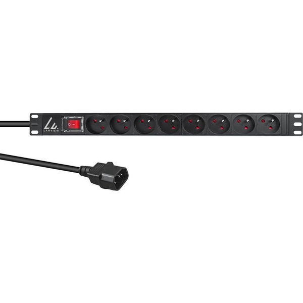  Lanview Lanview LVR-2MSCH-SW-C13-8 rozdzielacz zasilania PDU 8 x gniazdo sieciowe 1U Czarny