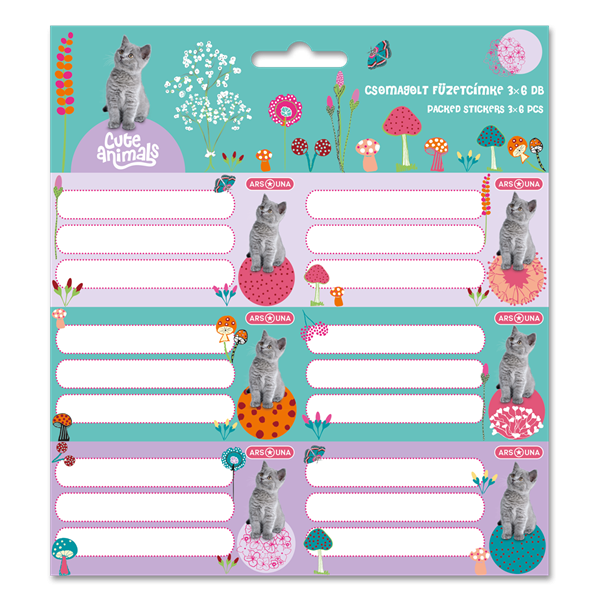 Ars Una Cute Animals-Kitten 24 (5368) 3x6 db-os csomagolt füzetcímke (53833686)