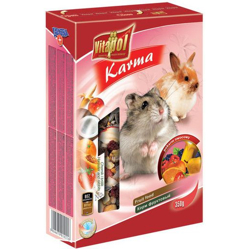 Vitapol Karmeo Life Hörcsög és Nyúl Eledel - Több Ízben - Gyümölcsös - 350 gr (ZVP-1021)