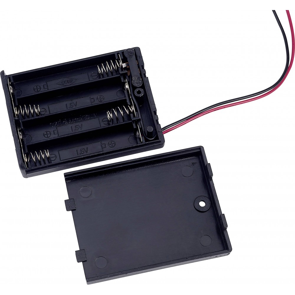 Elemtartó mikroelemhez 4x AAA, vezetékes, TRU COMPONENTS SBH441AS (SBH441AS)