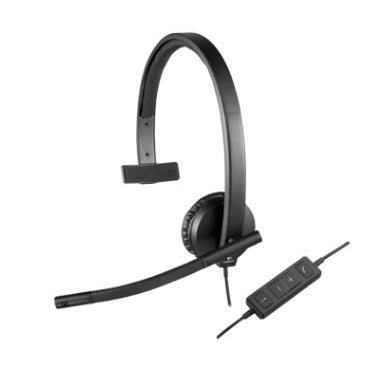 Logitech H570e Mono USB черни слушалки