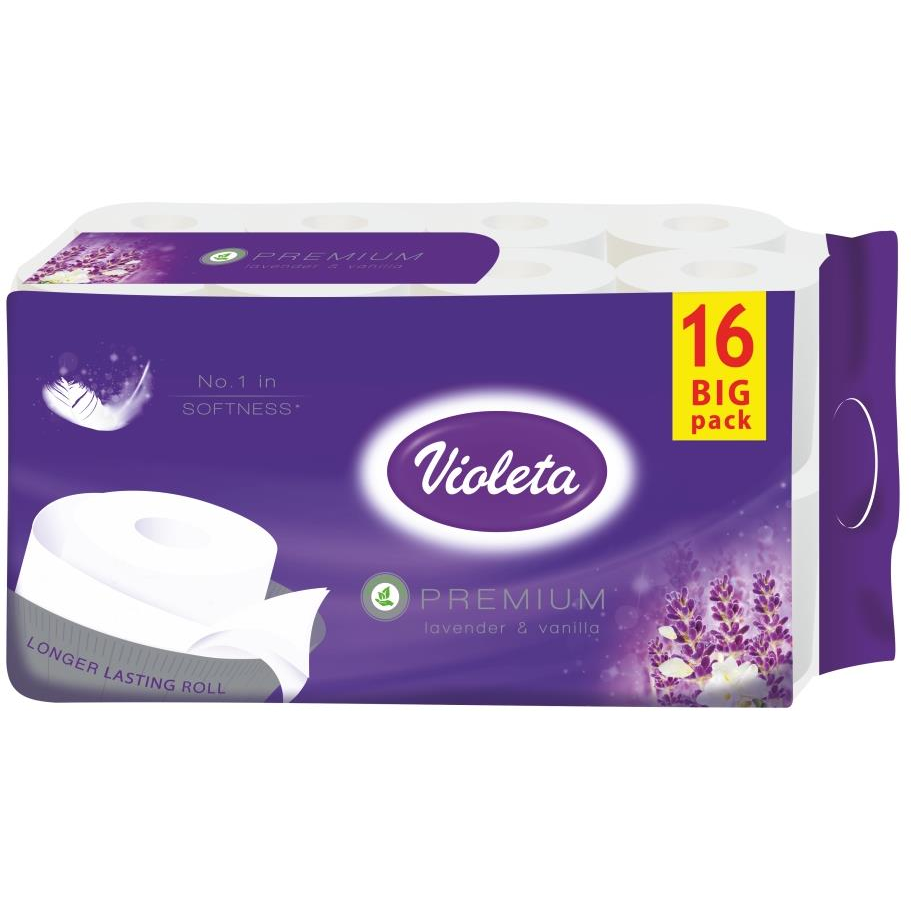VIOLETA prémium toalettpapír 3 rétegű levendula-vanília illat, 16 darab (3859892288051)