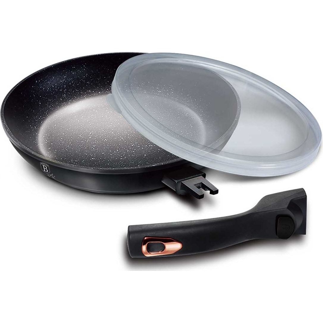 BerlingerHaus BH/1952 Black Rose Collection Serpenyő - Levehető Nyéllel, 28 cm, Matt Fekete (BH-1952 Kinghoff)