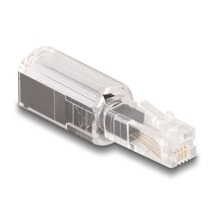 Delock telefon kábel csavarodás mentes adapterrel RJ10 apa - RJ10 anya (88168) (delock88168)