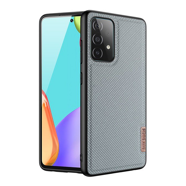 DUX DUCIS FINO szilikon telefonvédő (műanyag belső, közepesen ütésálló, rács minta) SZÜRKE [Samsung Galaxy A32 5G (SM-A326)]
