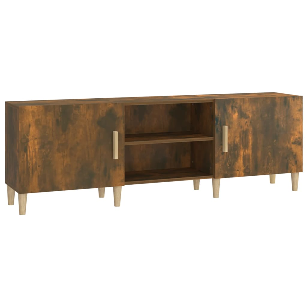 füstös tölgyszínű szerelt fa TV-szekrény 150 x 30 x 50 cm (817501)