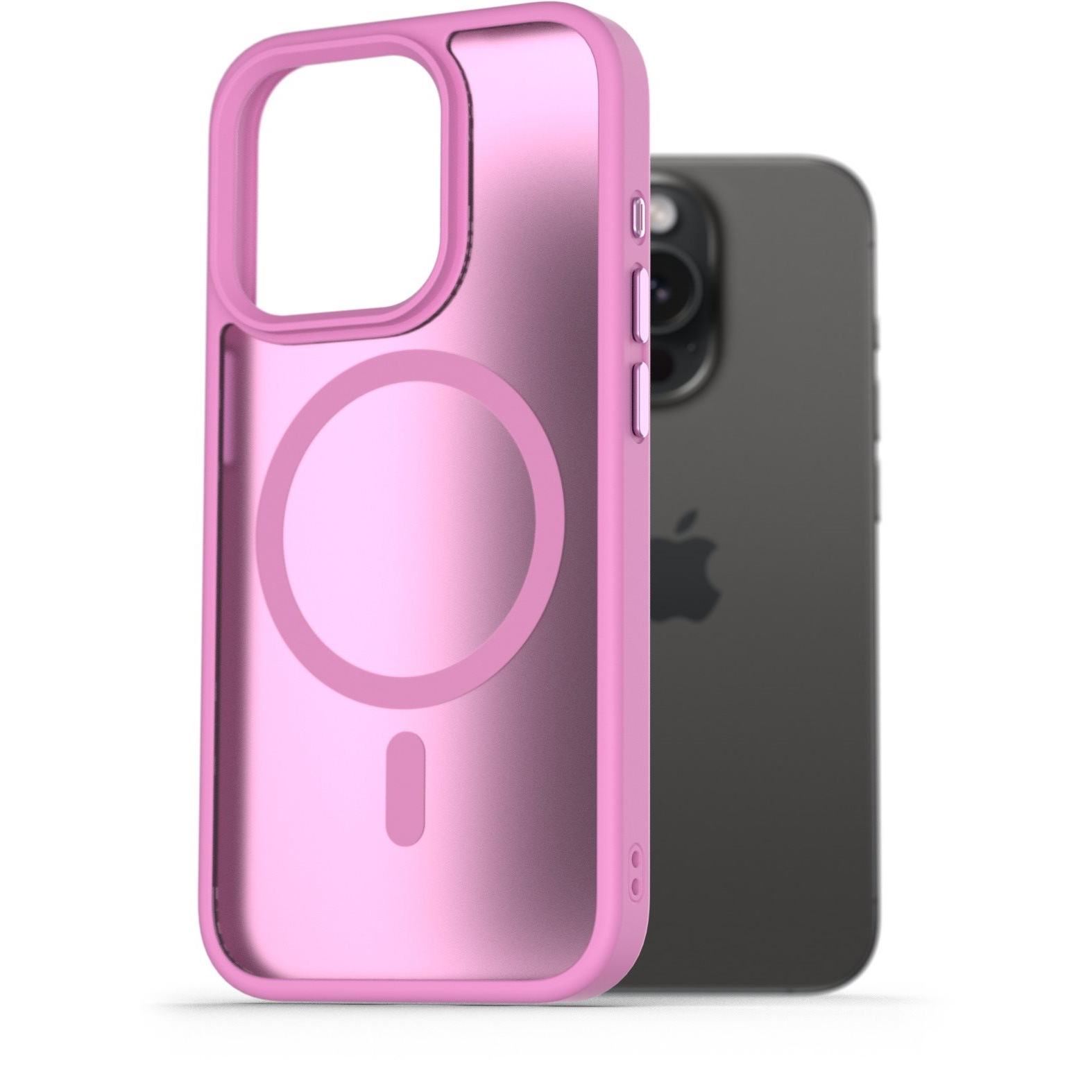 AlzaGuard Matte Case Compatible with Magsafe iPhone 15 Pro levendula-rózsaszín tok (AGD-PCMM64LP)