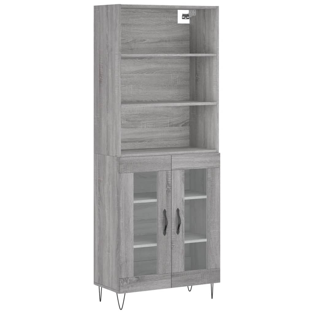 szürke sonoma szerelt fa magasszekrény 69,5 x 34 x 180 cm (3189315)