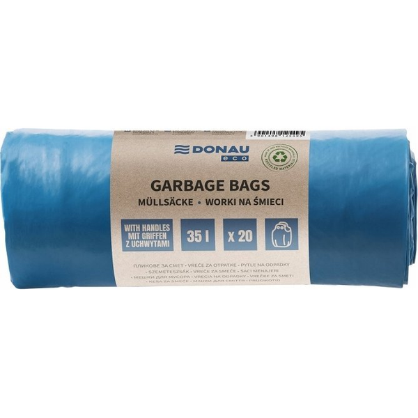  Donau Worki na śmieci DONAU ECO, z uchwytami Knoties, 35l, 20 szt., niebieskie