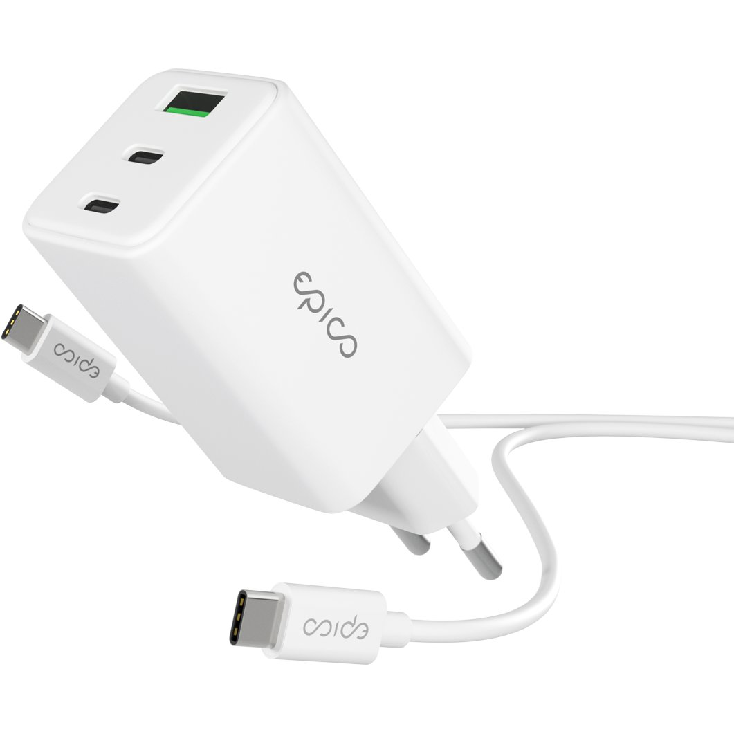 Epico UltraBoost EA40 65 W GaN töltőfej, 1,2 m USB-C to USB-C kábel - fehér (9915101100199)