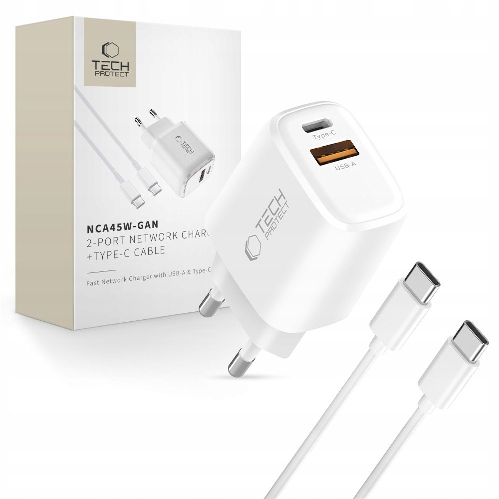 SIEŤOVÁ NABÍJAČKA USB-C TYPE-C USB-A PD-45W + KÁBEL PRE IPHONE 15 16 17