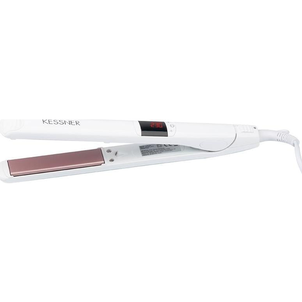 Kessner 125969 Placă de îndreptat părul cu turmalină ionică, albă, 230 °C