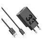 Motorola TURBOPOWER hálózati töltő USB aljzat (33W, gyorstöltő + Type-C kábel) FEKETE (MOTOCHAR33W)