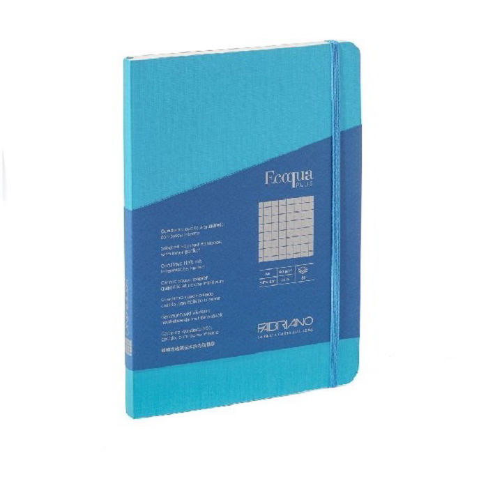 Fabriano Ecoqua Plus 80 lapos A5 négyzetrácsos notesz - Türkiz (19621111)