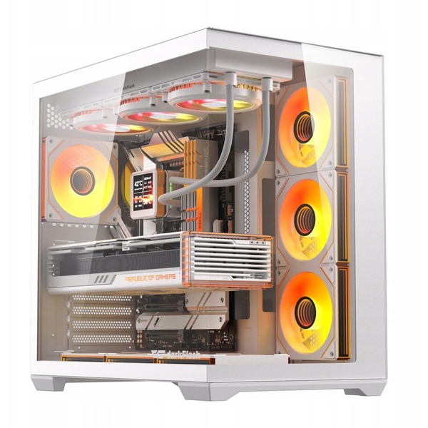 DARKFLASH C280 számítógépház fehér + 7 db ventilátor