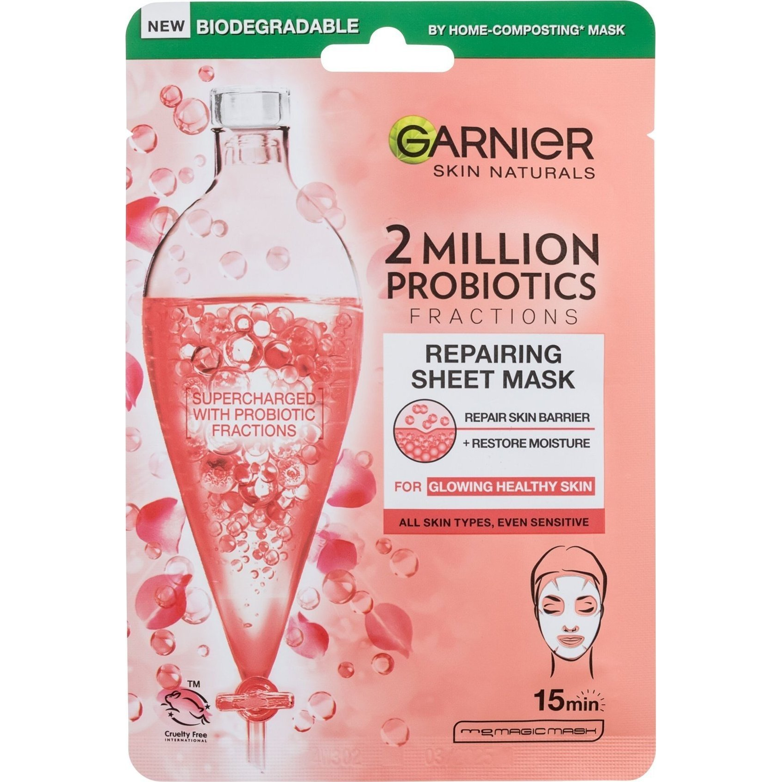 GARNIER Skin Naturals 2 Million Probiotics Repairing Sheet Mask 22 g (3600542461696)