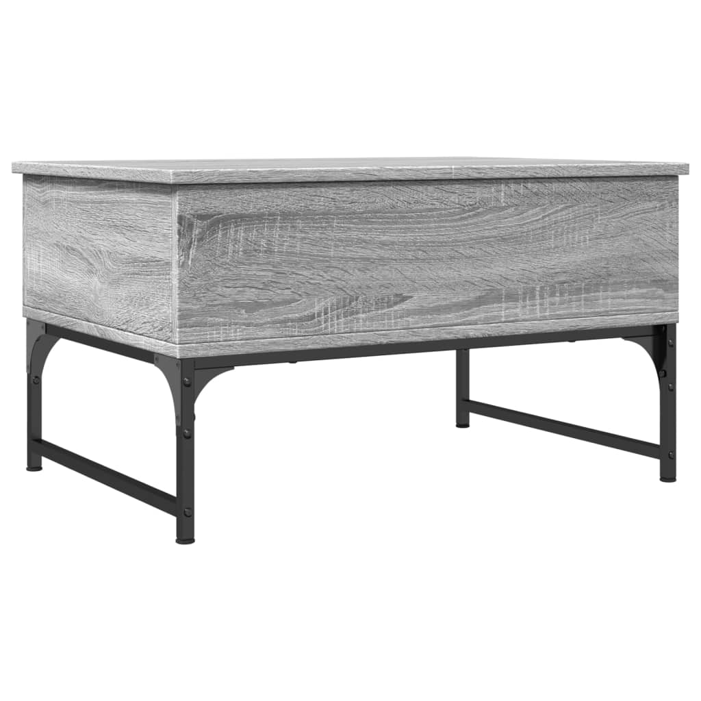 szürke sonoma szerelt fa és fém dohányzóasztal 70 x 50 x 40 cm (845374)