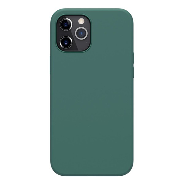 NILLKIN FLEX PURE szilikon telefonvédő (ultravékony, környezetbarát, mikrofiber plüss belső, matt) SÖTÉTZÖLD [Apple iPhone 12 Pro Max]