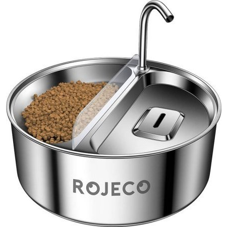 Stainless Steel Pet Water fountain & Feeder 2in1 3.2l Rojeco