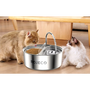 Stainless Steel Pet Water fountain & Feeder 2in1 3.2l Rojeco