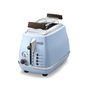 Тостер De'Longhi Icona Vintage CTOV 2103.AZ, 900 W, 2 филии, Електонен контрол на изпичането, Стойка за затопляне, Син