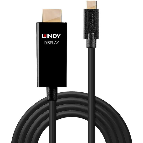 Lindy 43292 videokabel adapter 2 m USB Type-C HDMI Type A (Standard) Sort