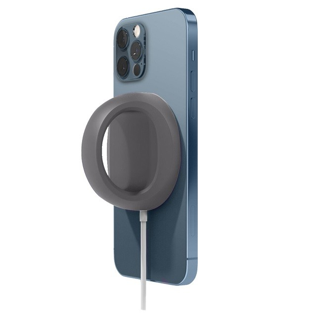 Magsafe töltőpad tartó, szilikon, asztali tartó funkció, ujjtámasz, Magsafe töltőkkel kompatibilis, Wooze Handrail Holder, szürke (105679)