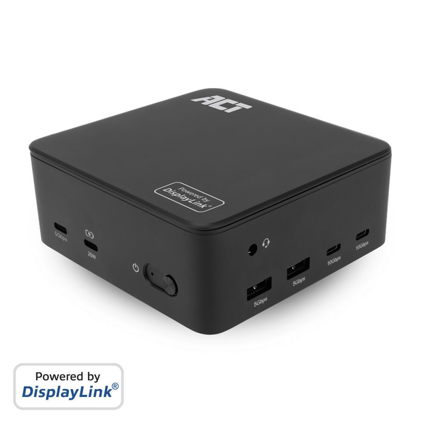 ACT AC7148 replicatore di porte e docking station per laptop Cablato USB 3.2 Gen 2 (3.1 Gen 2) Type-C Nero