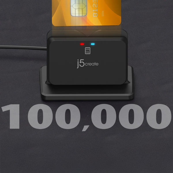 j5create JUR261 smartcard læser Indendørs USB Type-A/USB Type-C Sort