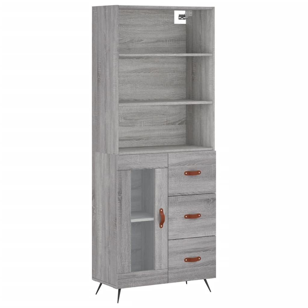 szürke sonoma szerelt fa magasszekrény 69,5 x 34 x 180 cm (3189483)